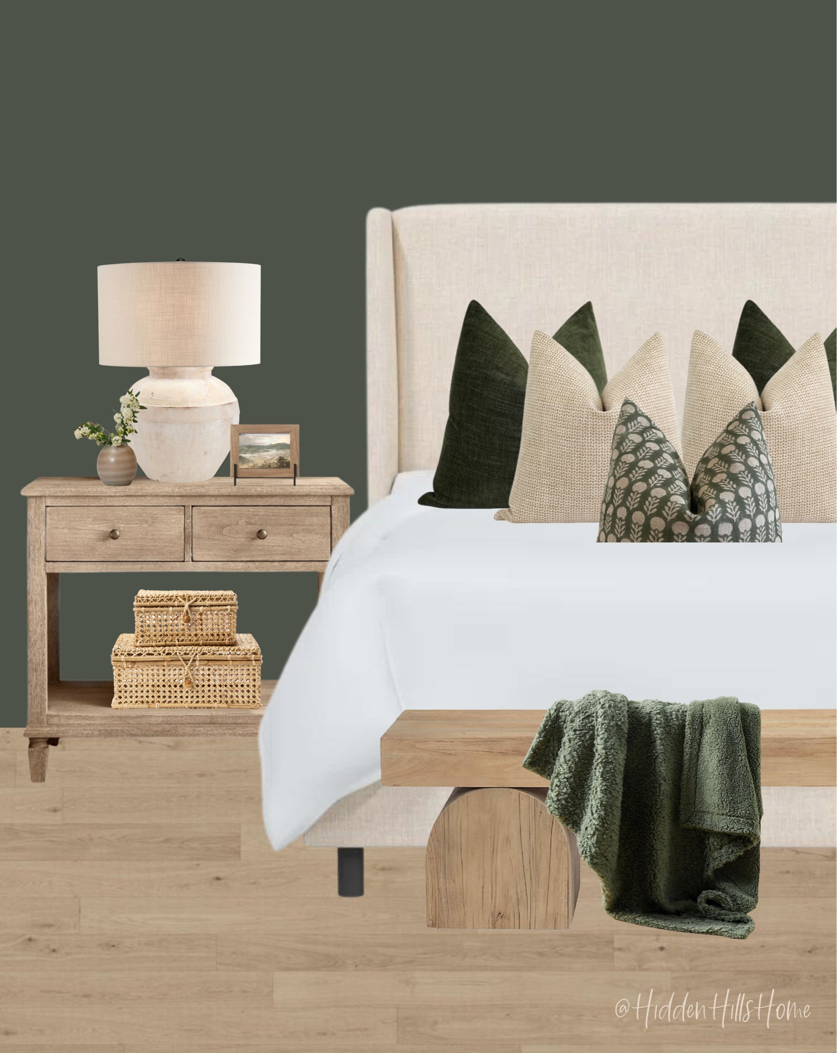 Moody bedroom decor, green wall, master bedroom design, primary bedroom mood board #bedroom #homedecor

#LTKhome #LTKsalealert #LTKCyberWeek