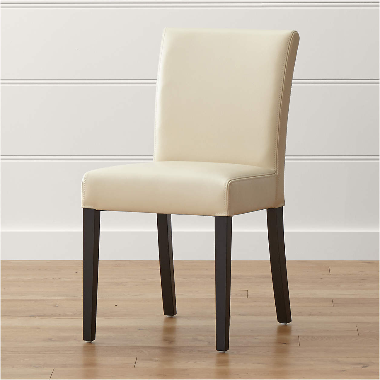 Lowe Pewter Leather Dining Chair + Reviews | Crate and Barrel | Crate & Barrel
