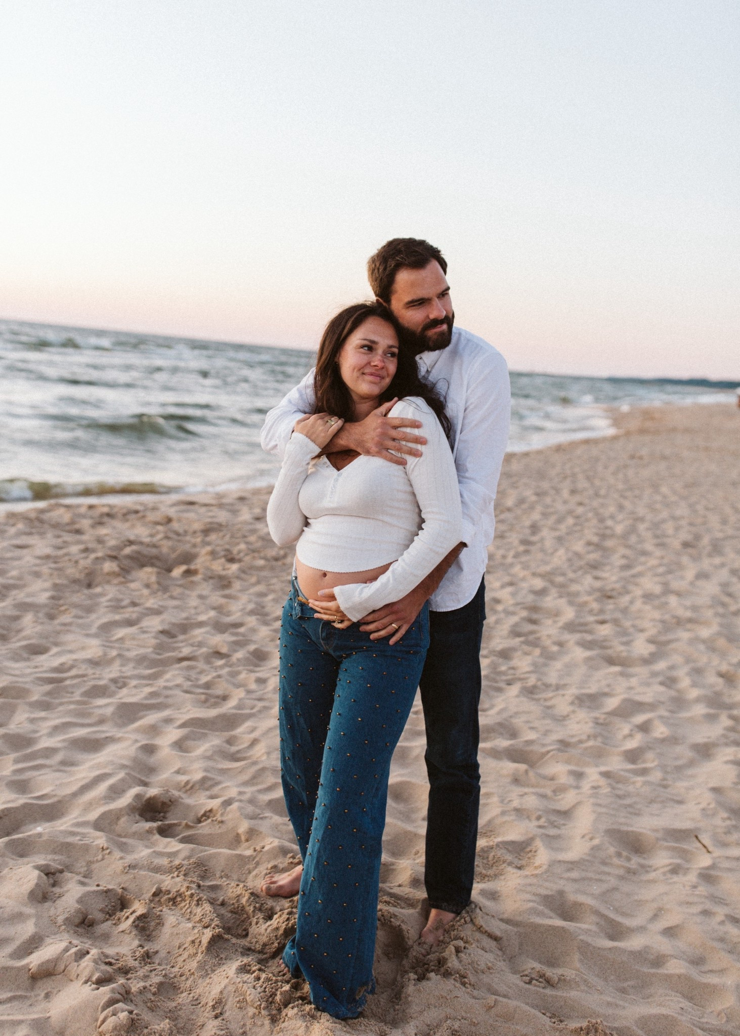Maternity photo shoot vibes 😍. Obsessed with how our maternity photos turned out. The beach, the sunset, the simple outfits, the lighting. I just love it all so much!  My farm rio jeans are from two seasons ago and no longer available so linking similar! My free people too is from last year and only available online in peach + brown so linking similar for that as well! 

#LTKBump #LTKTall #LTKFindsUnder50