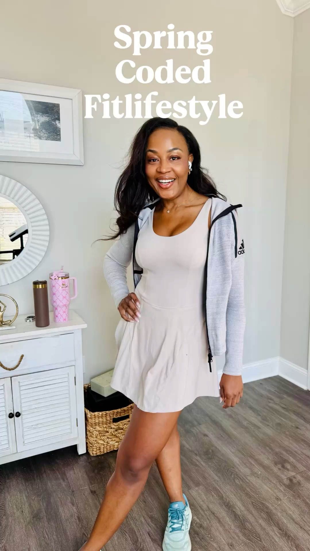 This little Target tennis dress understood the assignment. Super cute, flattering, and functional with pockets, built-in shorts, and a lace-up back detail. Wearing a size small, layered with my Adidas jacket and New Balance sneakers for today’s fit lifestyle look.

Started the day with @Peloton cardio and upper body dumbbell work on the multifunctional bench, and now we’re slowing it down with birds singing, sourdough rising, and a Core Power protein  shake in hand. A fit lifestyle and soft living can absolutely live in the same sentence. 🌿🥤✨@Target 

#LTKFitness #LTKStyle #LTKActive #TargetDress #AthleisureStyle #WorkoutOutfit #NewBalanceStyle #AdidasJacket #FitLifestyle #PelotonLife #HomeWorkoutStyle #SpringOutfit #ProteinShake #SourdoughLife #SoftLiving

#LTKActive #LTKfitnessgoals #LTKSaleAlert