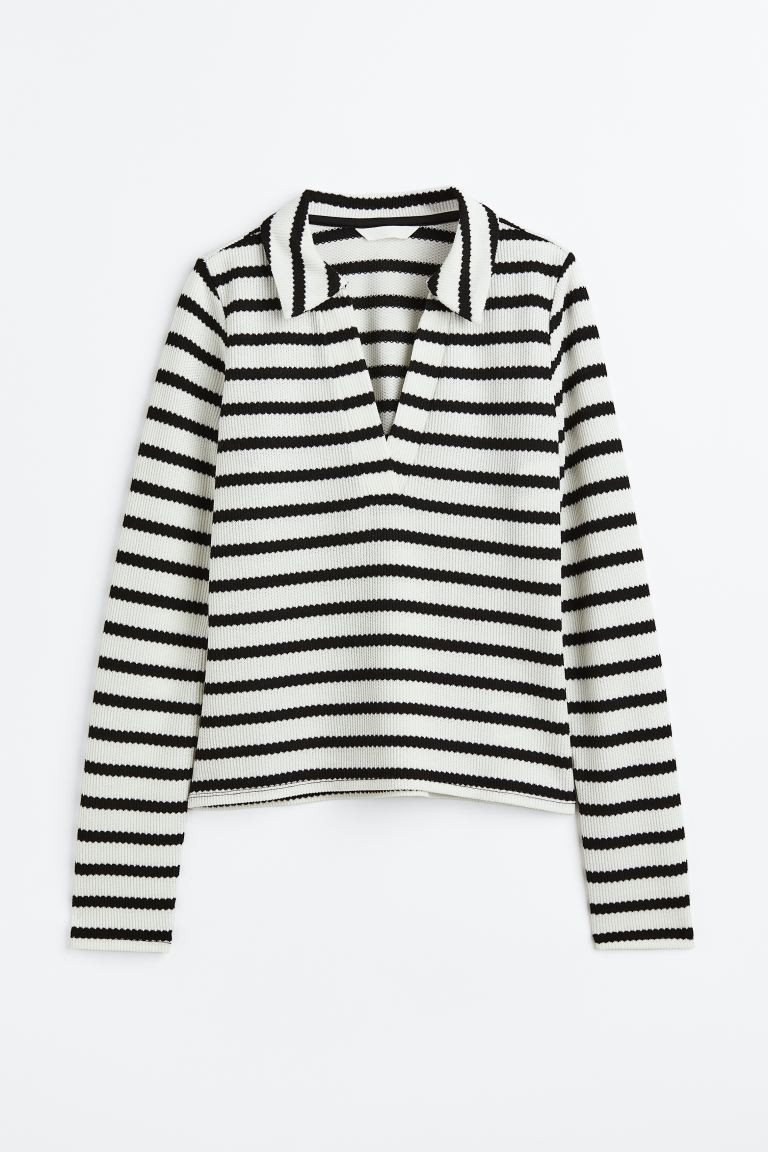 Jersey Top with Collar | H&M (US + CA)