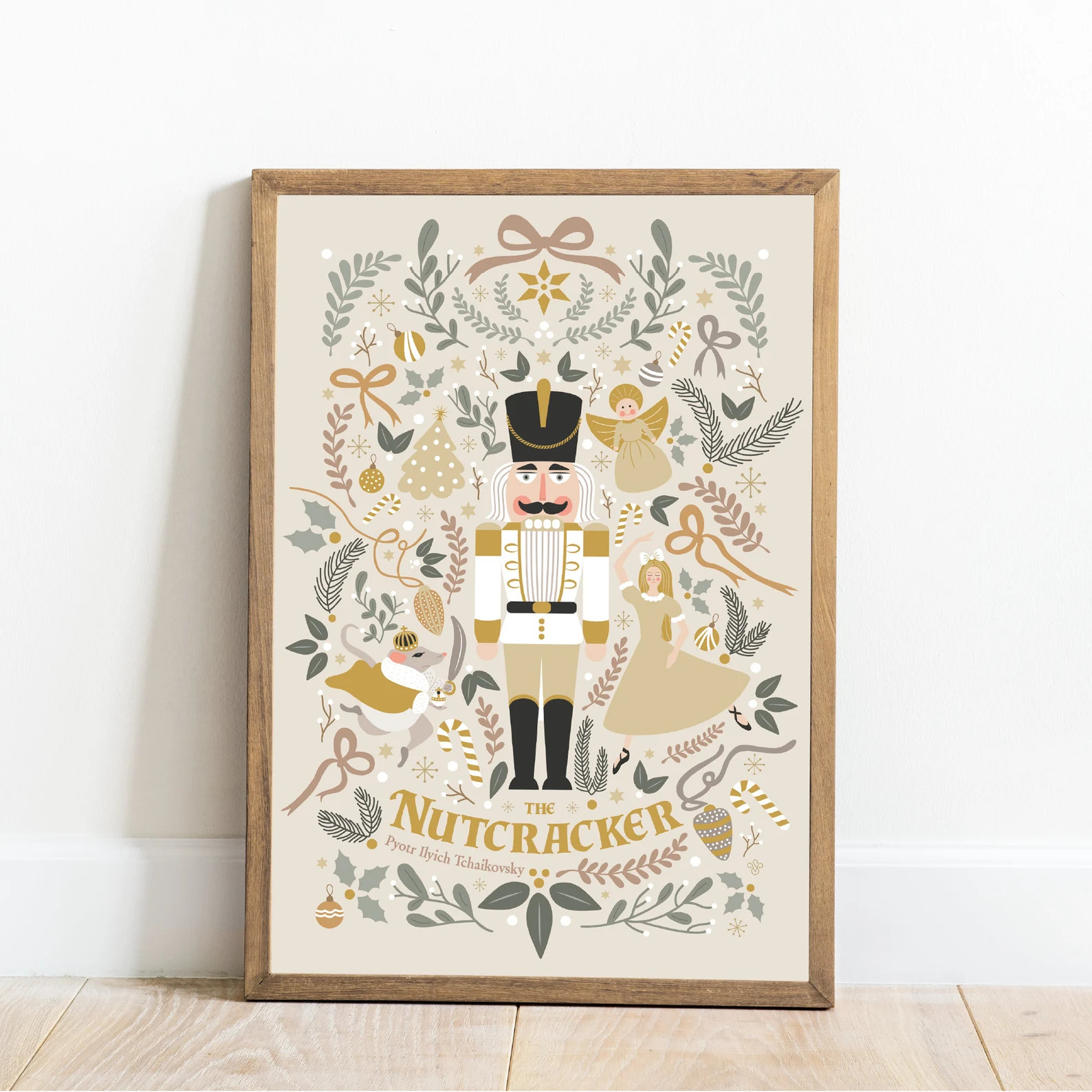 Nutcracker Christmas Wall Art: Beige Holiday Print (digital Download) - Etsy | Etsy (US)