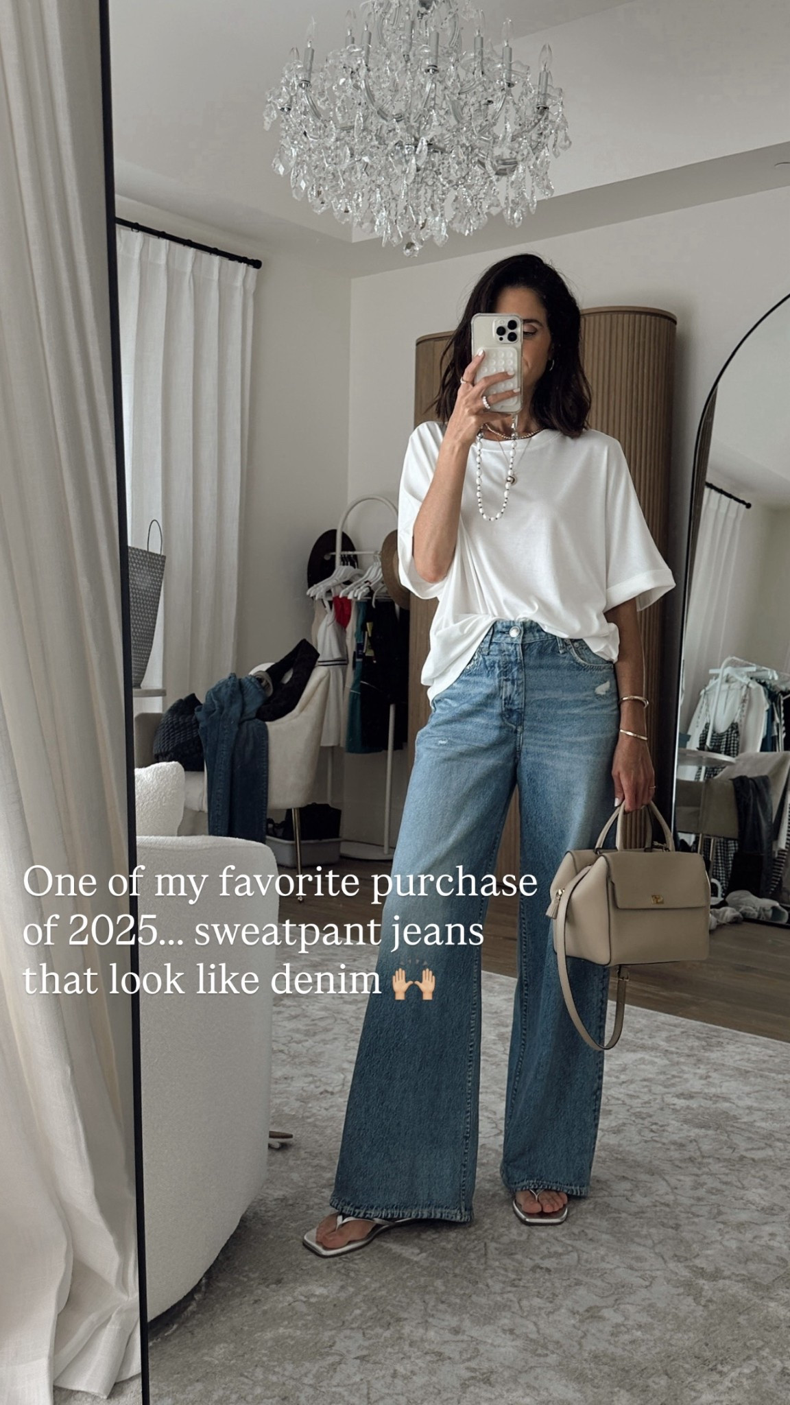 One of my favorite purchase of 2025! Sweatpant jeans that look like denim 🙌🏼 I’m just shy of 5-7” wearing the size 24, I recommend sizing down #stylinbyaylin #jeans 

#LTKootd