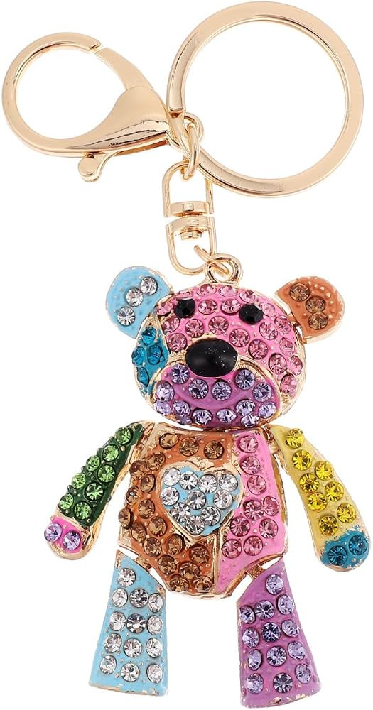 CALLARON Rhinestones Bear Keychain - Cute Crystal Keychain for Women, Cartoon Animal Pendant Char... | Amazon (US)