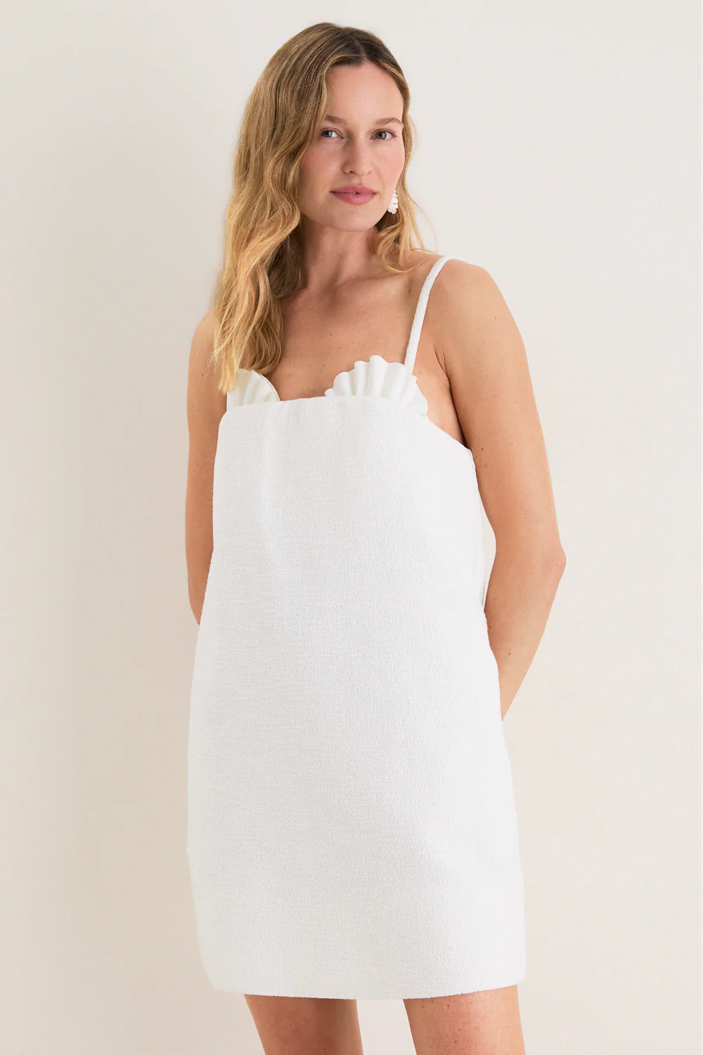 Off White Shell Bustier Mini Dress | Tuckernuck (US)