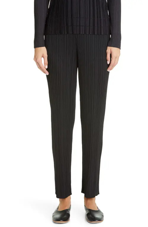 Pleats Please Issey Miyake Pleated Ankle Pants in Black at Nordstrom, Size 4 | Nordstrom