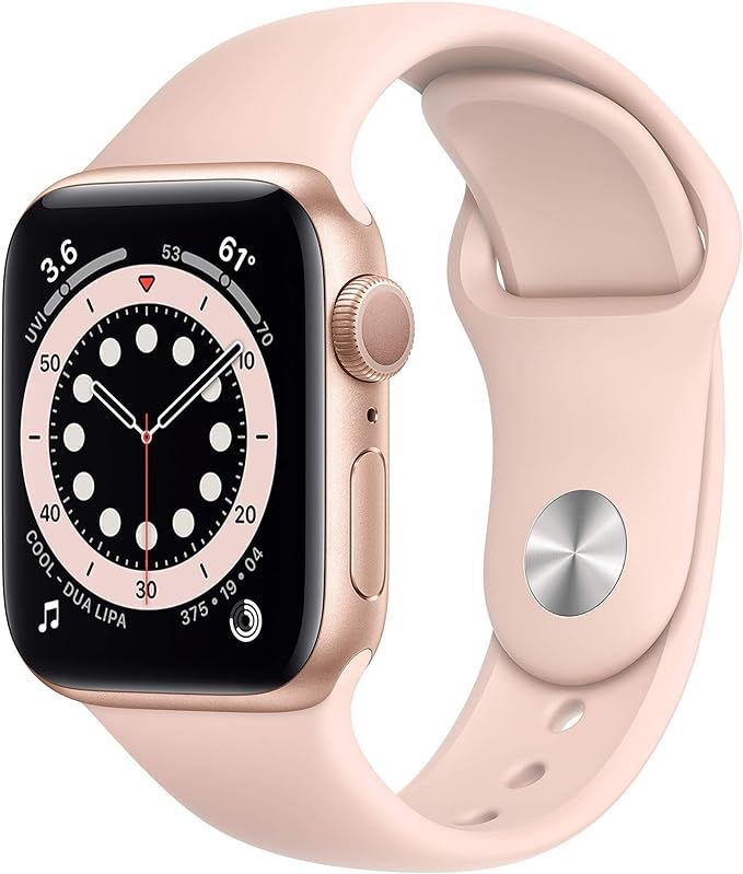New Apple Watch Series 6 (GPS, 40mm) - Gold Aluminum Case with Pink Sand Sport Band | Amazon (US)