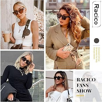 racico Trendy Cat Eye Sunglasses Women - 2 pack Vintage Oversized Cateye Style Square Sun Glasses... | Amazon (US)
