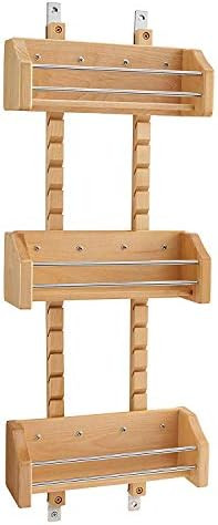 Rev-A-Shelf 4ASR-15 Small Adjustable 3-Shelf Kitchen Cabinet Door Mounted Wooden Spice Rack with ... | Amazon (US)