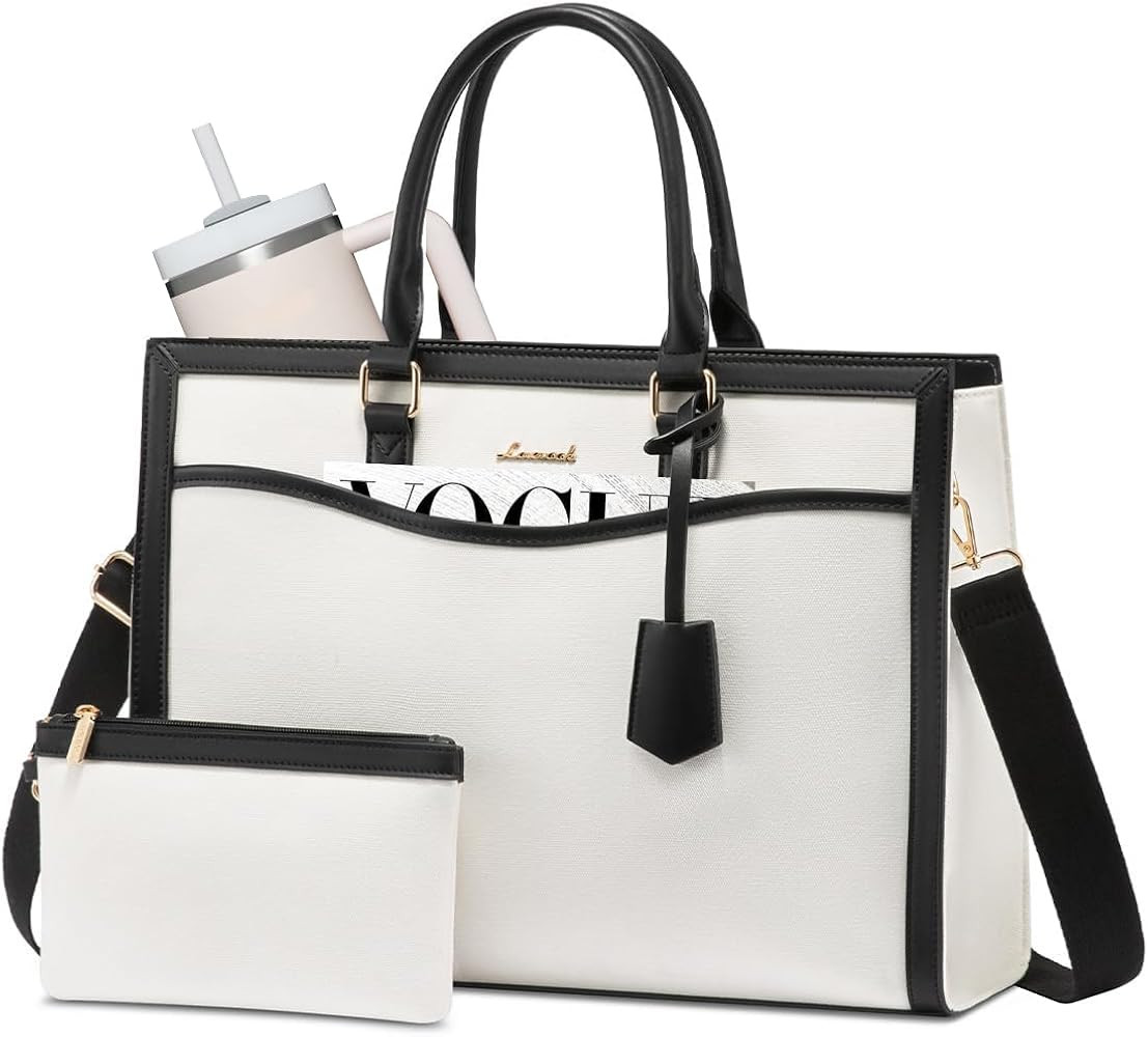 LOVEVOOK Laptop Tote Bag for Women, Office Work Bag Briefcase fit for 15.6 inch Laptop, Large Cap... | Amazon (US)
