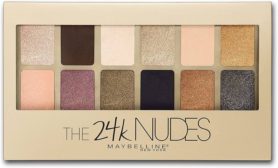 Maybelline The 24K Nudes Gold Eyeshadow Palette Makeup, 12 Pigmented Matte & Shimmer Shades, Blen... | Amazon (US)