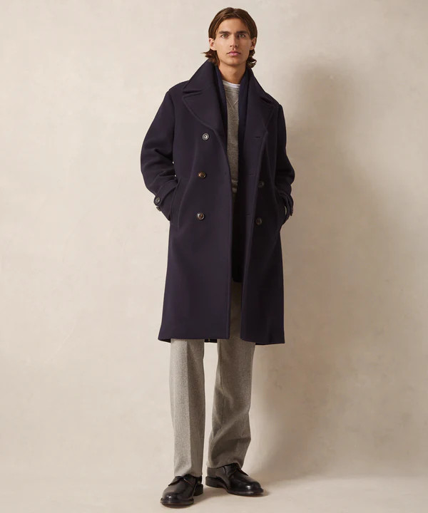 Italian Wool Officer Coat in Navy | Todd Snyder