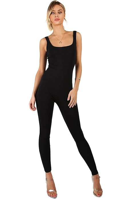 LAGSHIAN Women's Sexy V Neck Tank Sleeveless Elasitic Waist Jumpsuit Romper | Amazon (US)