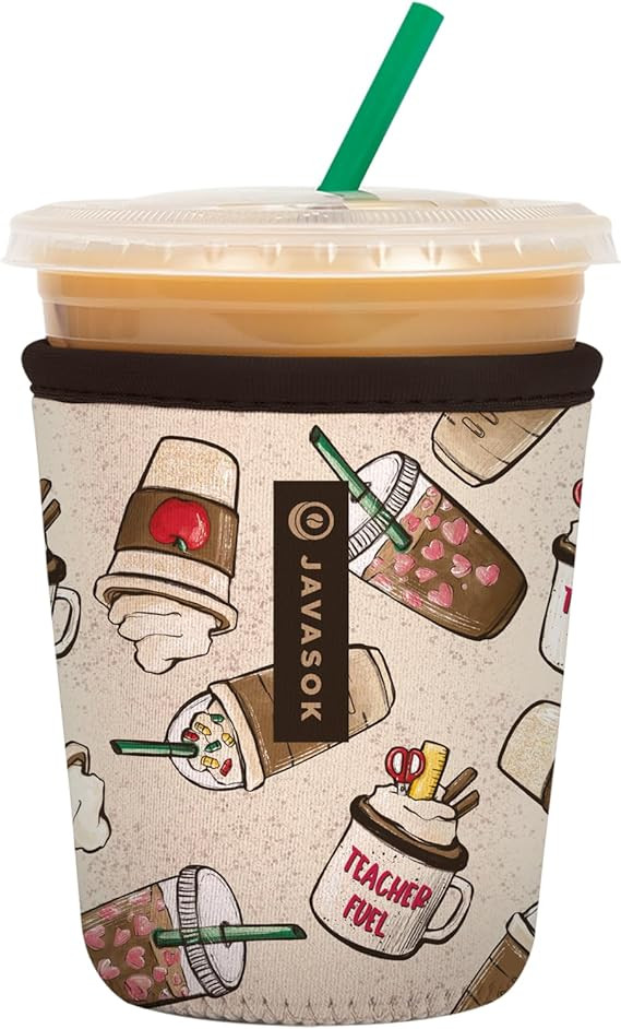 Sok It JavaSok Iced Coffee & Cold Soda Insulated Neoprene Cup Sleeve (Teacher's Favorite, Small: ... | Amazon (US)