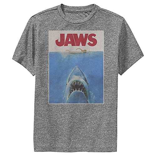 Jaws Boy's Retro Jaws Poster Short Sleeve Tee Shirt, Charcoal Heather, Small | Amazon (US)