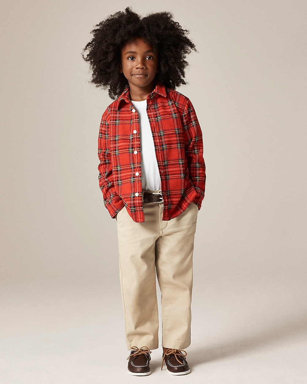 Kids' heavyweight Seaboard soft-knit shirt in Good Tidings plaid | J. Crew US