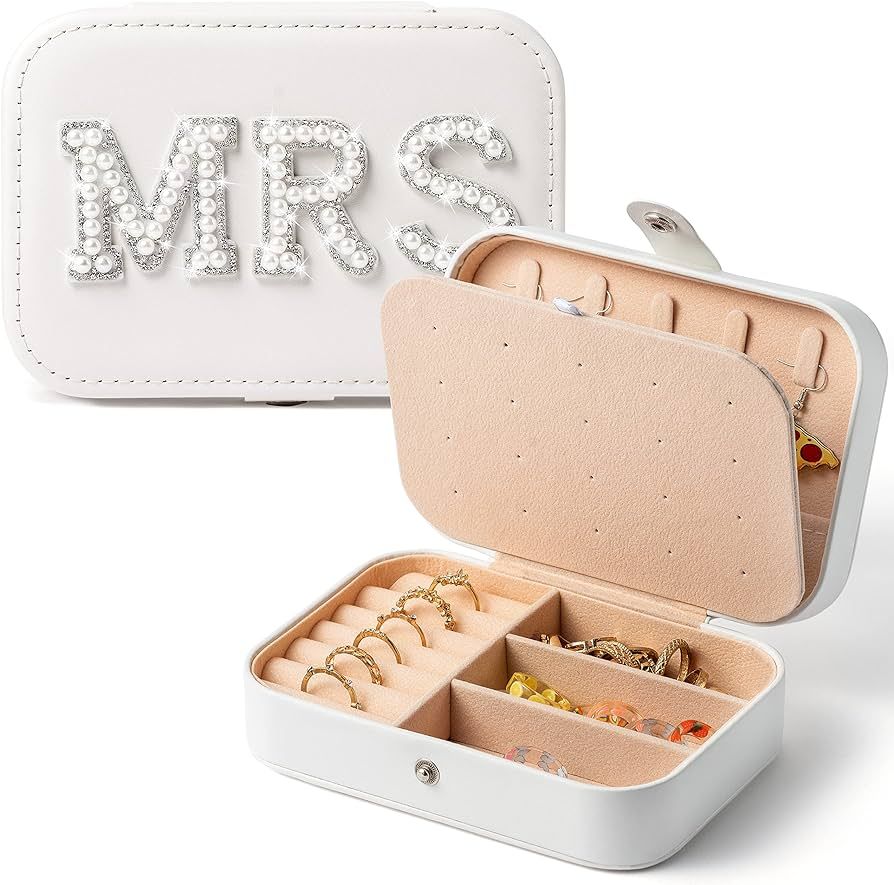 Belanttega MRS Travel Jewelry Box for Bride Travel Portable Jewelry Case Small Jewelry Organizer ... | Amazon (US)