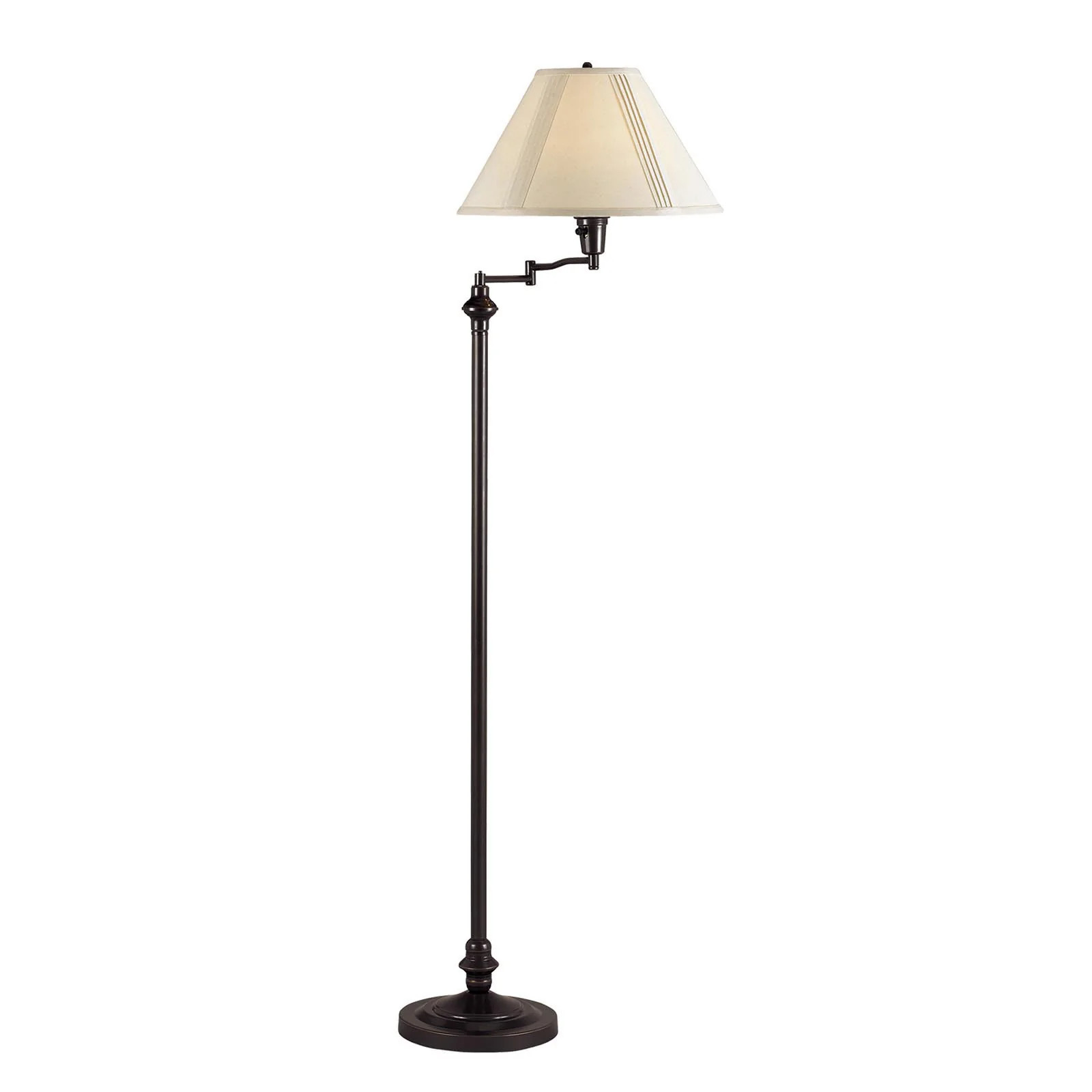 59" Bronze Swing Arm Floor Lamp With Beige Empire Shade | Shop Simon