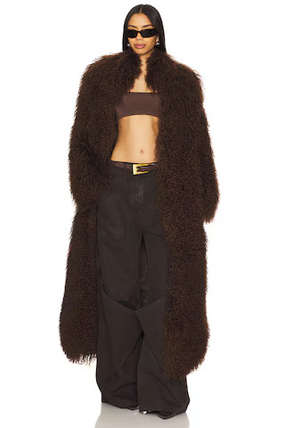 Ducie Faye Fur Coat in Chocolate from Revolve.com | Revolve Clothing (Global)