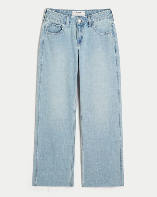 Women's Low-Rise Light Wash Baggy Jeans | Women's Bottoms | HollisterCo.com | Hollister (US)