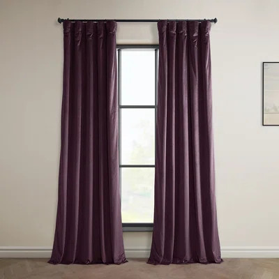 Matra Plush Velvet Curtains for Bedroom - Room Darkening Curtains for Living Room Window Single Panel | Wayfair North America