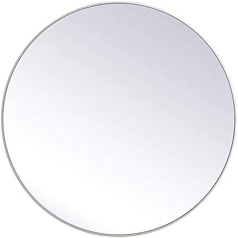 IPOUF Mirror Large Round Wall Mirror 42 inch for Entryways, Washrooms, Living Rooms,Silver | Amazon (US)