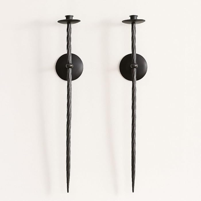 Large Wall Candle Holder Set of 2 Twisted Candle Sconces Wall Mount Metal Candle Holders Decor fo... | Amazon (US)