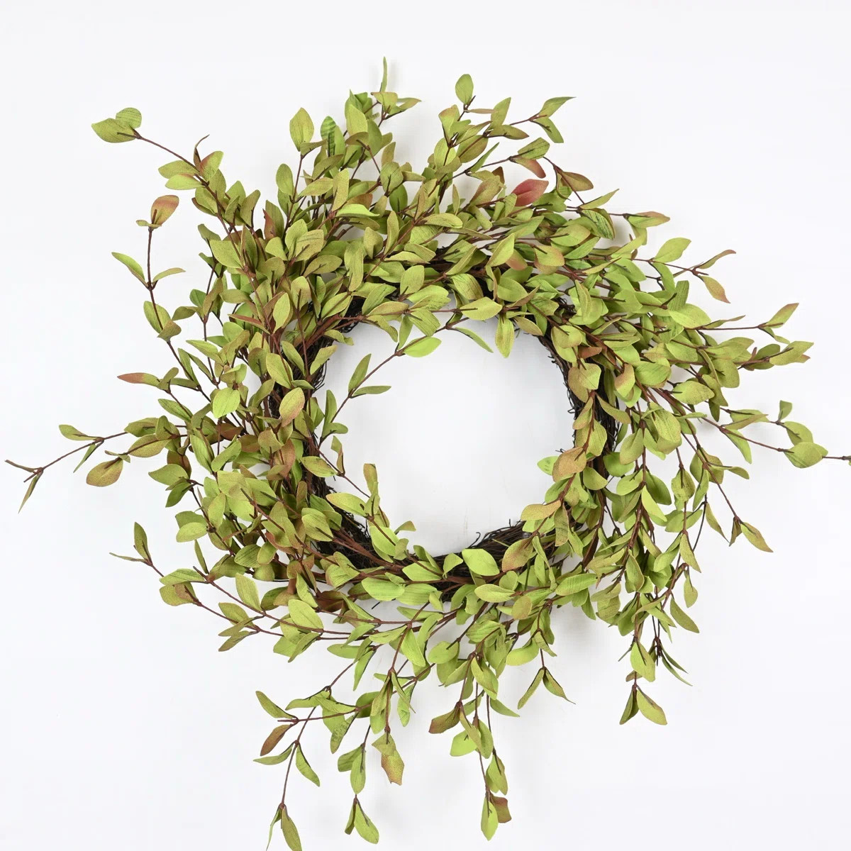 22" Artificial Farmhouse Grapevine Blossoms Cluster Greenery Foliage Leaves Front Door Wreath | Wayfair North America