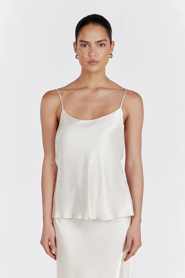 MYA CREAM SATIN CAMI | DISSH
