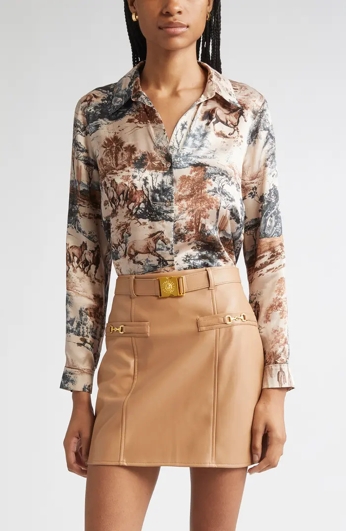 Tyler Print Silk Button-Up Shirt | Nordstrom