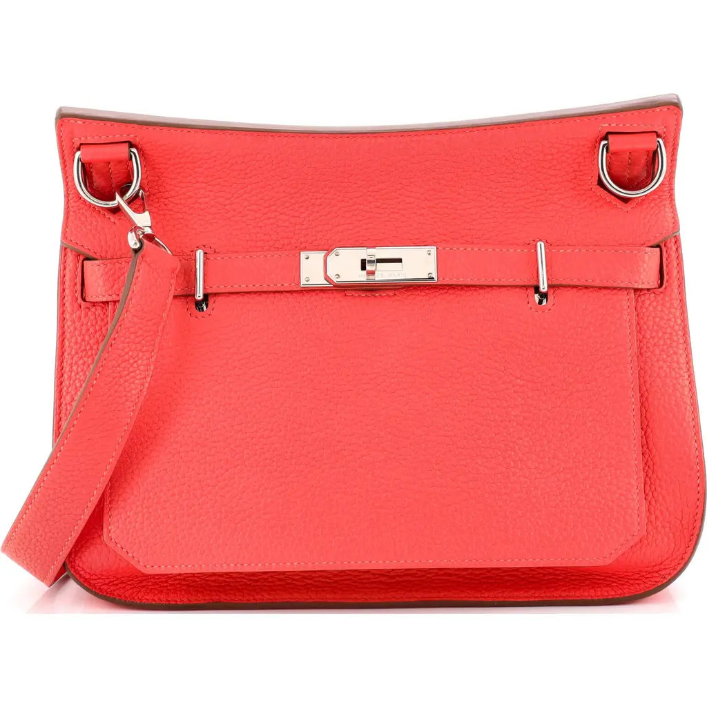 Pre-Owned Hermes Jypsiere Bag Clemence 28 in Rouge Pivoine at Nordstrom, Size Small | Nordstrom