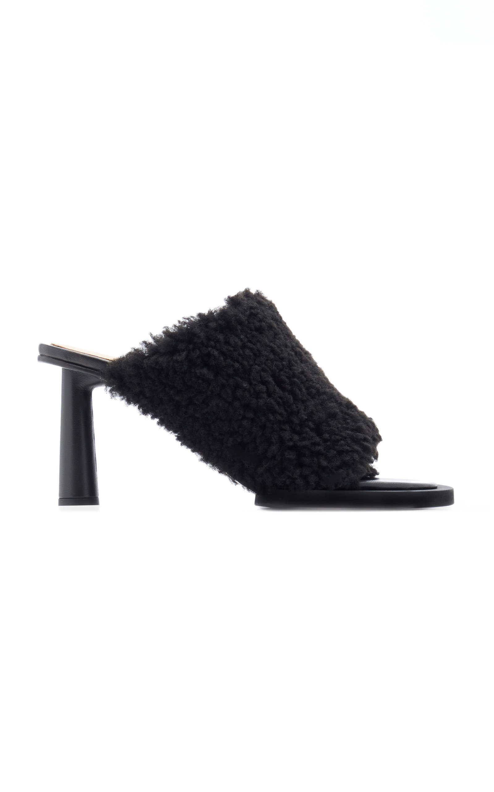 Les Carre Rond Asymmetric Shearling Mules | Moda Operandi (Global)