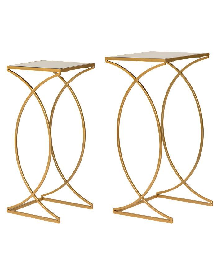 Metal with Glass Gold-Tone Accent Table, Set of 2 | Macys (US)