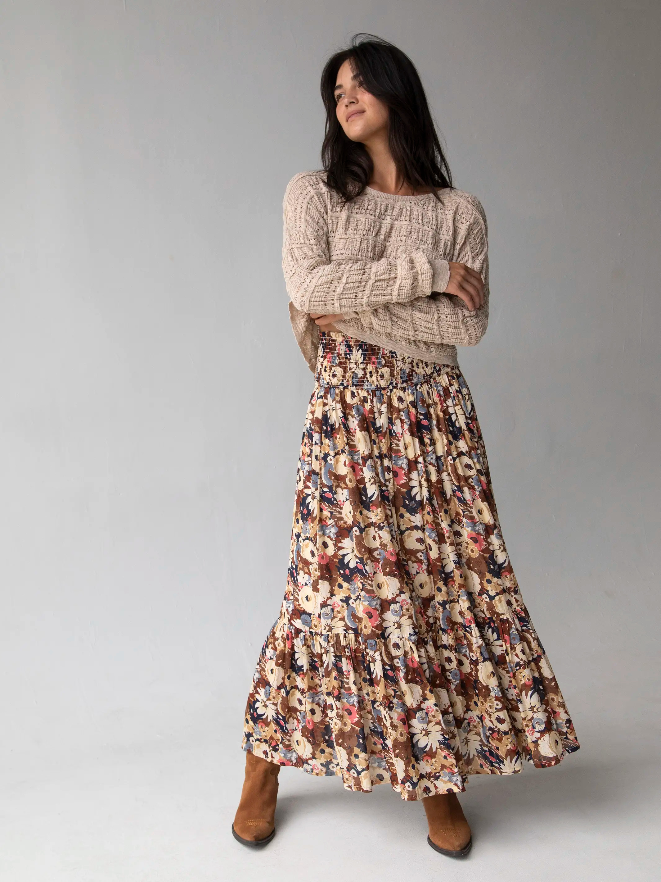 Flora Cotton Convertible Maxi Skirt | Natural Life