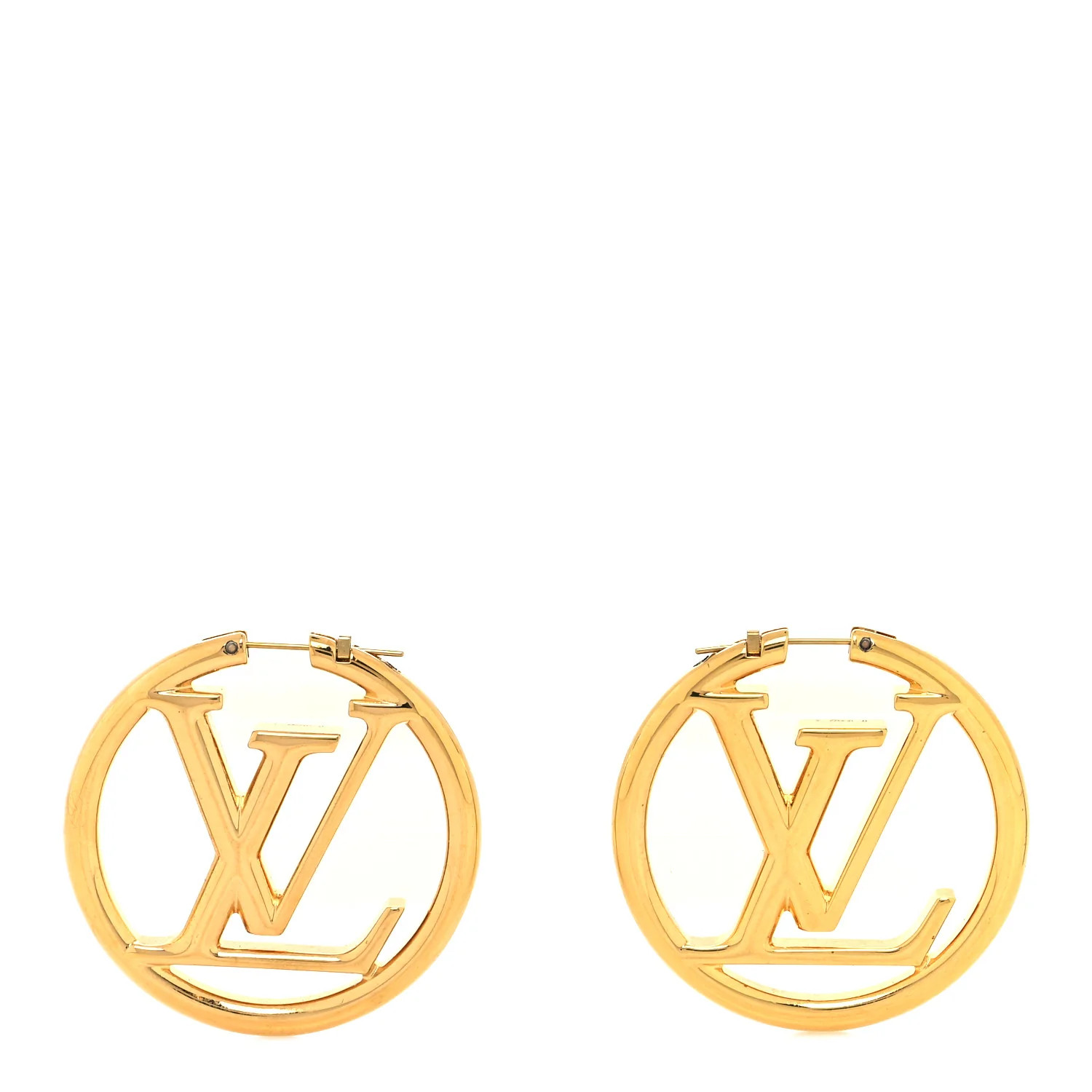 Louis Vuitton Louise Hoop Earrings Gold | FASHIONPHILE (US)