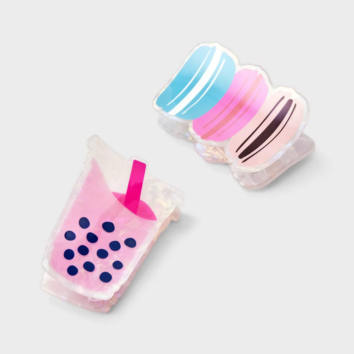 Girls' 2pk Bubble Tea and Macaroon Claw Clip Set - art class™ Pink | Target