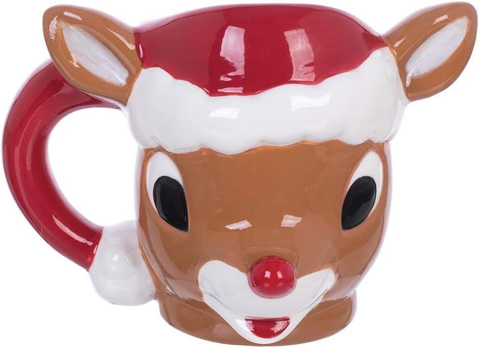Rudolph The Red-Nosed Reindeer 14 Oz. Sculpted Ceramic Mug | Amazon (US)