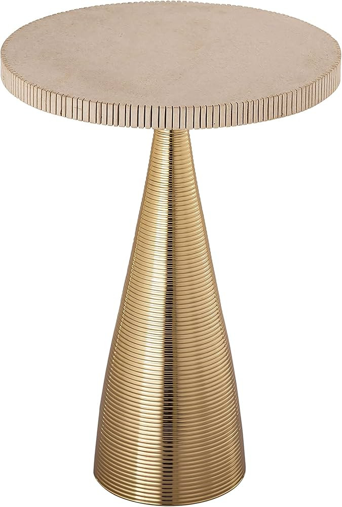 Tov Furniture Celeste Natural and Gold Ribbed Side Table | Amazon (US)