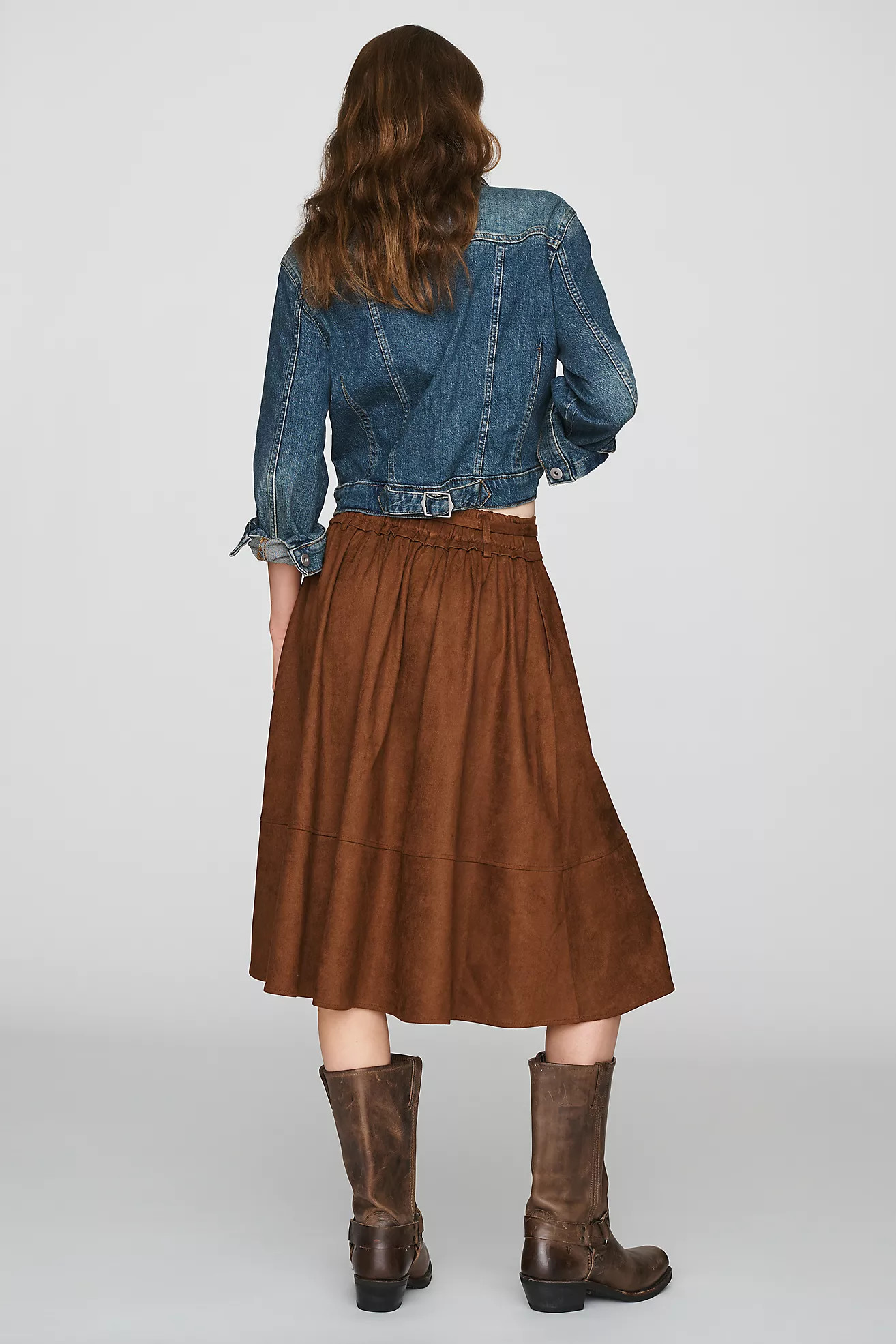 Greylin Wren Faux-Suede Midi Skirt | Anthropologie (US)