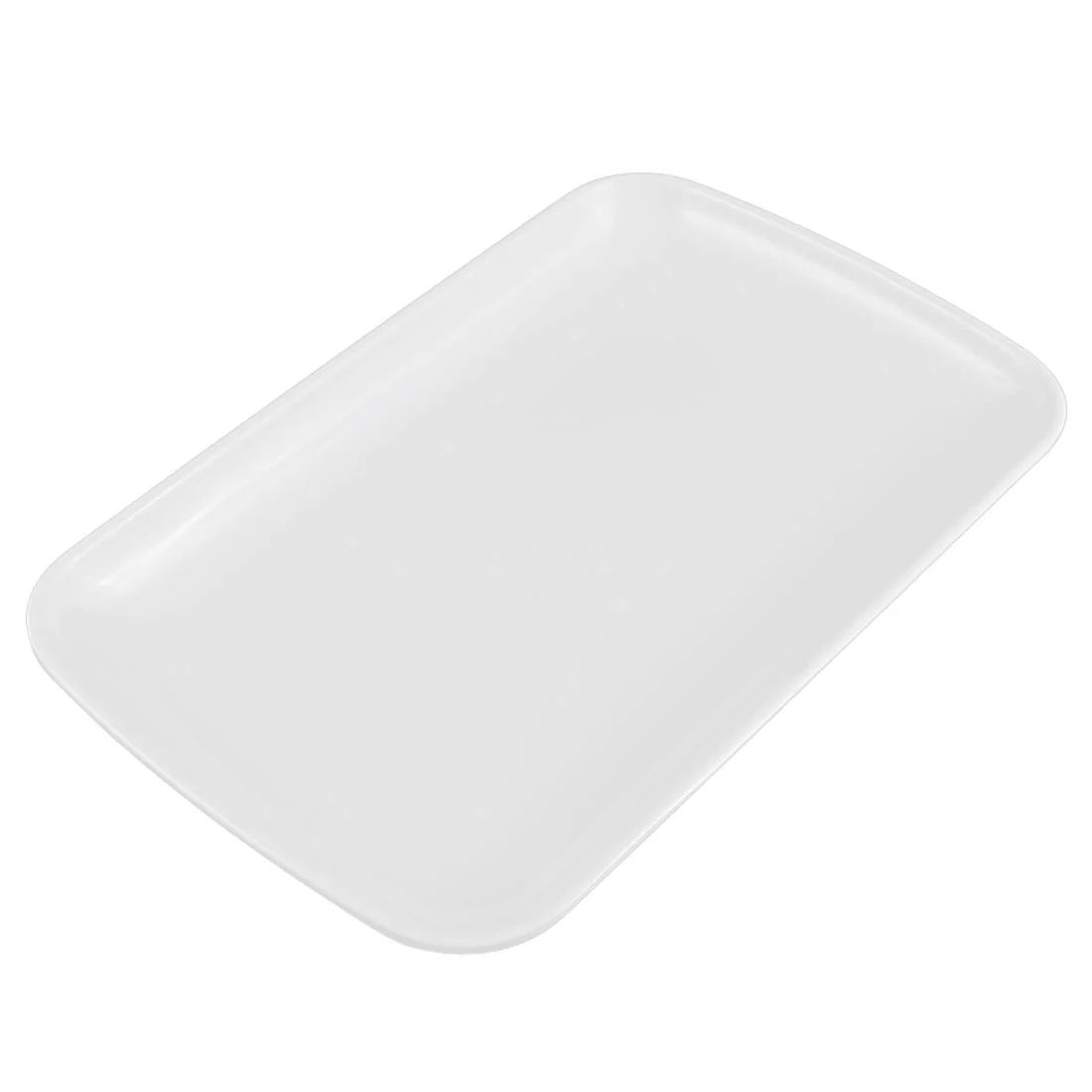 Unique Bargains Plastic Rectangle Shaped Dinner Dessert Vermicelli Snack Plate Dish White | Walmart (US)