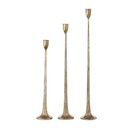 First of a Kind Candlestick Holder - Set of 3 Tall Cast Iron Candlesticks Holders, Farmhouse Deco... | Walmart (US)
