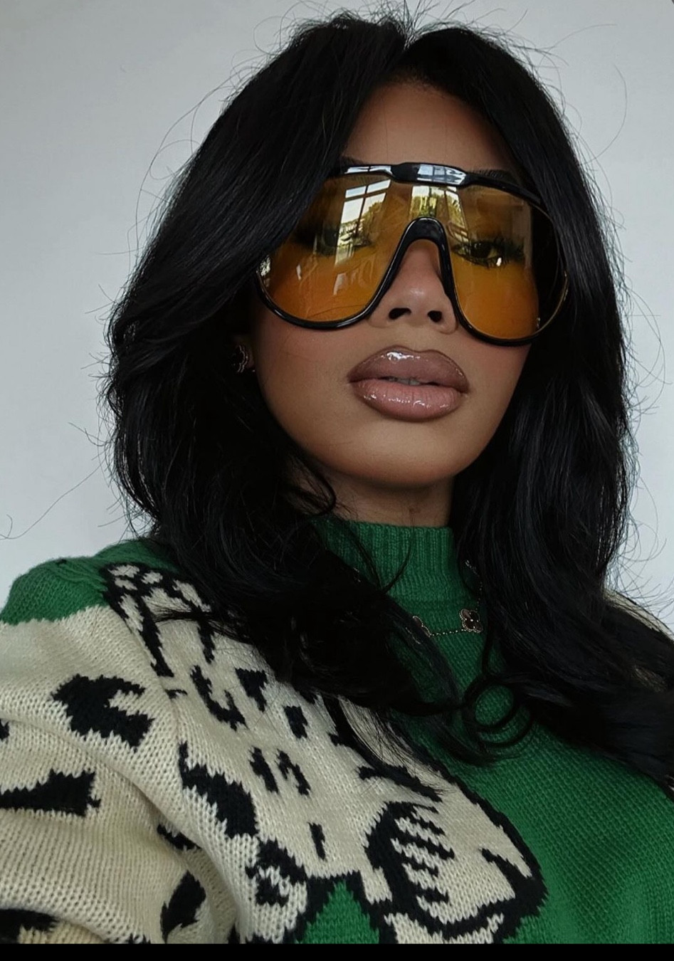 Aaliyah Jay posed in Moncler shades! 