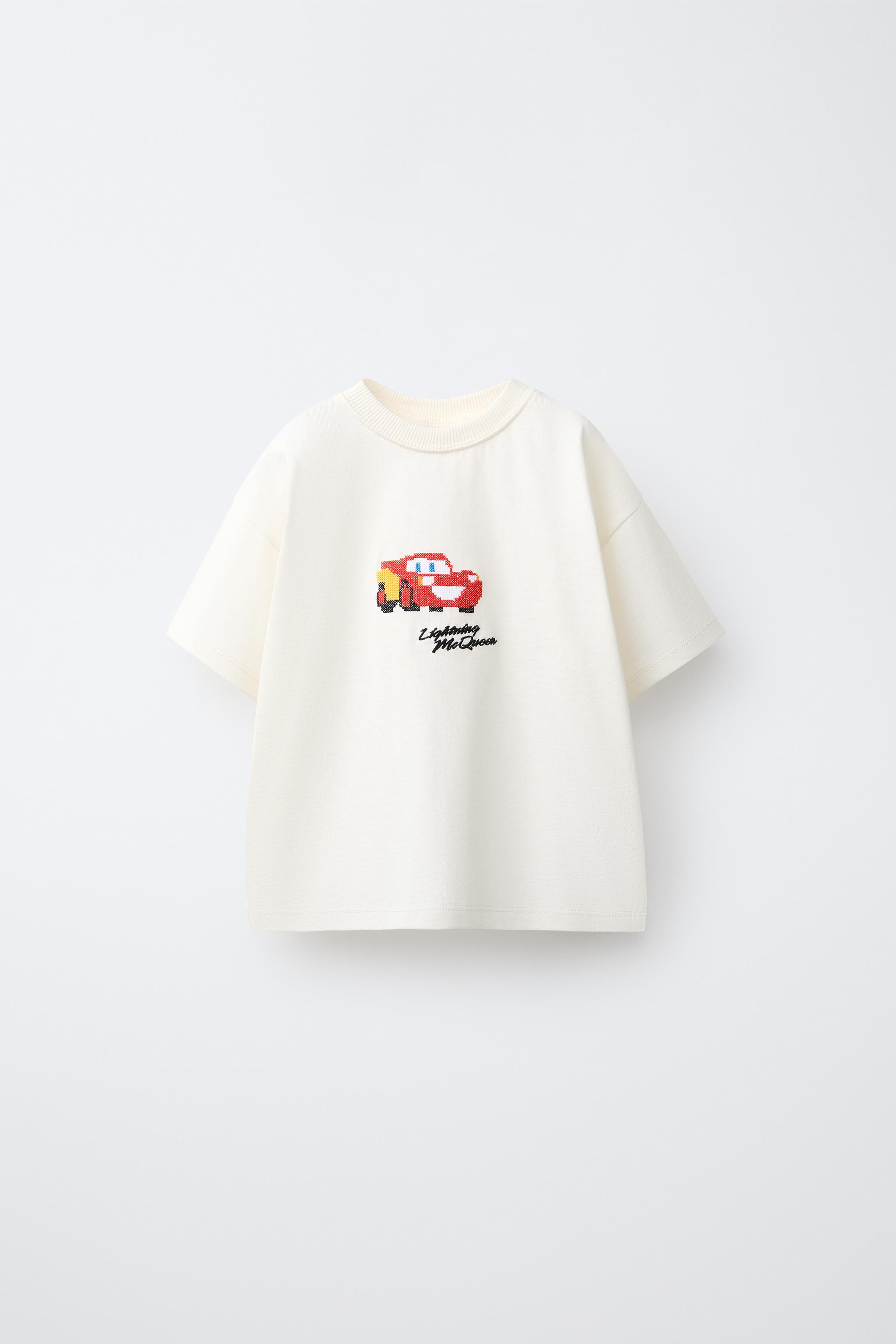 CARS LIGHTNING MCQUEEN © DISNEY/PIXAR CROSS-STITCH EMBROIDERED T-SHIRT | Zara US