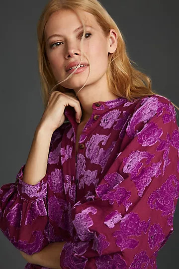 Pilcro Velvet Blouse | Anthropologie (US)