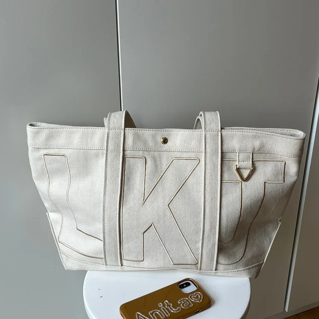 Custom Alpha Tote - Natural Sand | BaubleBar