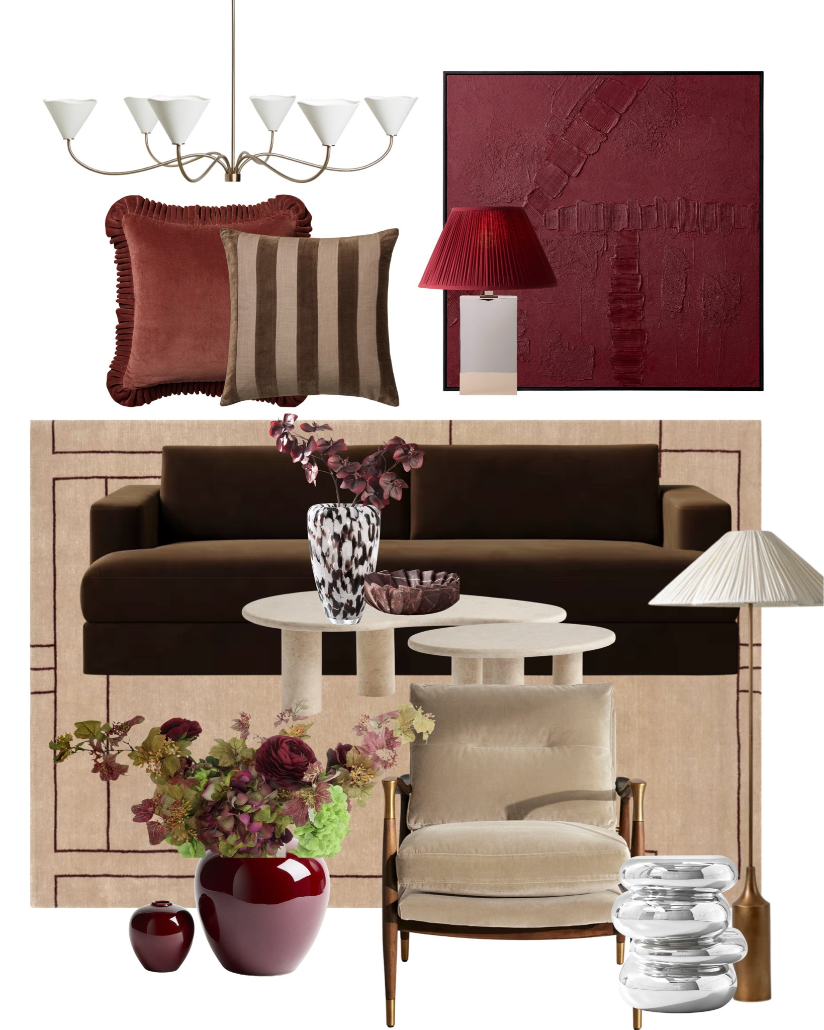 Brown couch with red decor

#LTKHome