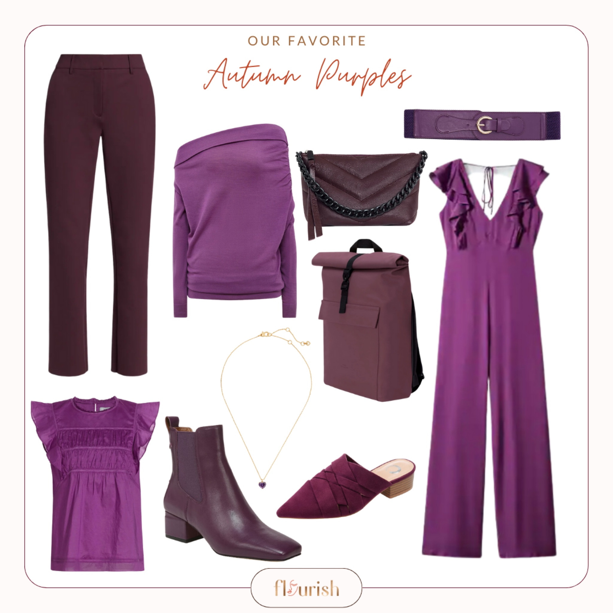Purple is such a majestic color. It has the power to elevate any outfit and is timeless year round. If you’re familiar with Color Analysis, you’ll know that there are certain colors that are best suited for each of the four seasons, differing in terms of warm vs cool, and bright vs muted. Those of you who are Autumns have coloring that is deep, earthy, and warm! Check out our favorite purple finds for Autumns. What better way to welcome the spring season? 
#autumncolors #purple #shesanautumn #coloranalysis 

#LTKworkwear #LTKFind #LTKstyletip