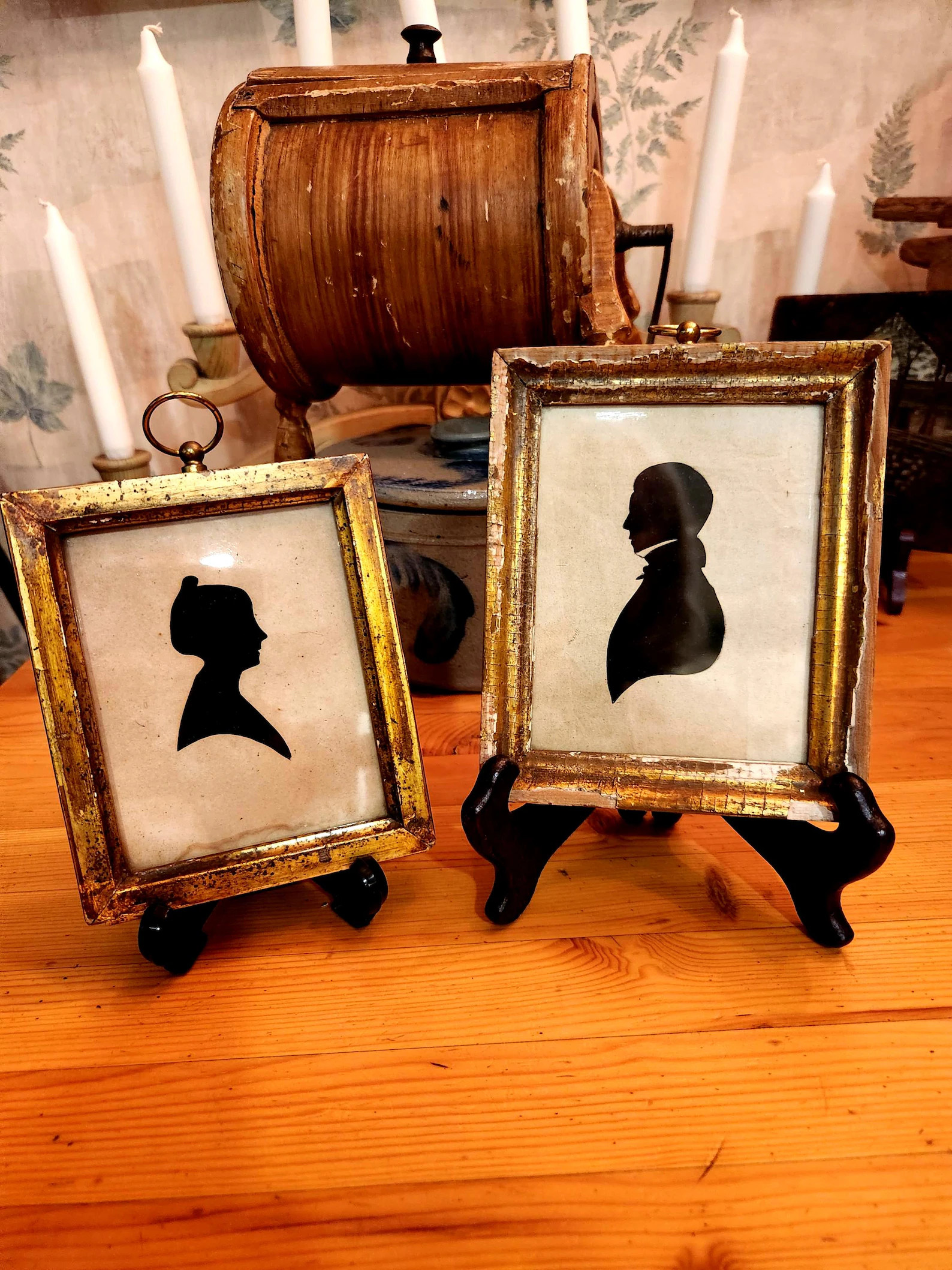 Antique Pair of Silhouettes Man and Woman Primitive Antique | Etsy (Global)