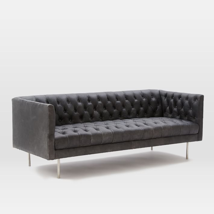 Modern Chesterfield Leather Sofa (79") | West Elm (US)