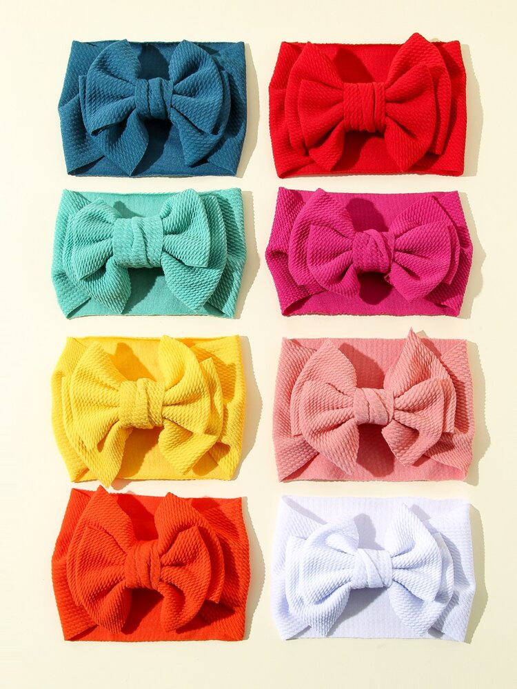8pcs Baby Bow Decor Hair Band | SHEIN